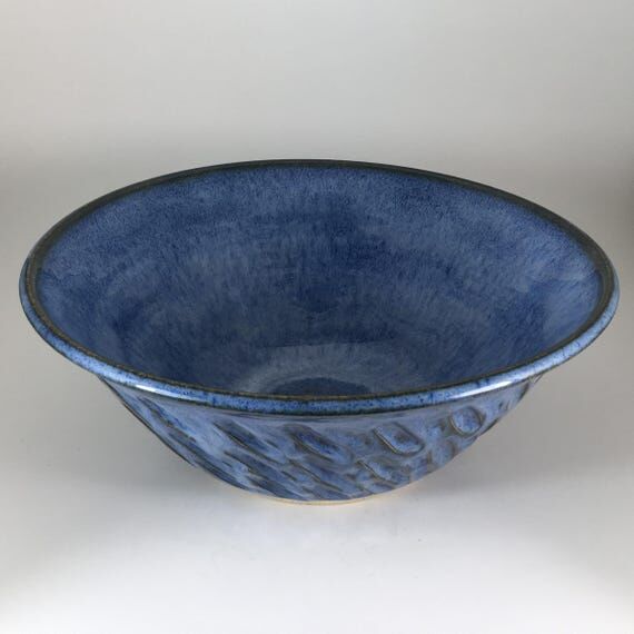 Handmade Cobalt Blue Bowl - 9 3/4 Inch Diamet...