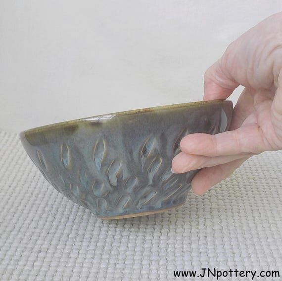 Handmade Stoneware Dip Bowl: Tenmoku Brown, B...