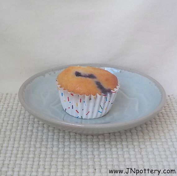 Small Ceramic Plate Creamy Gray Celadon Dish ...