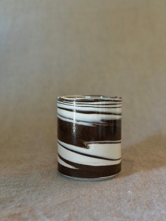9oz Handmade Swirled Pottery Cup...