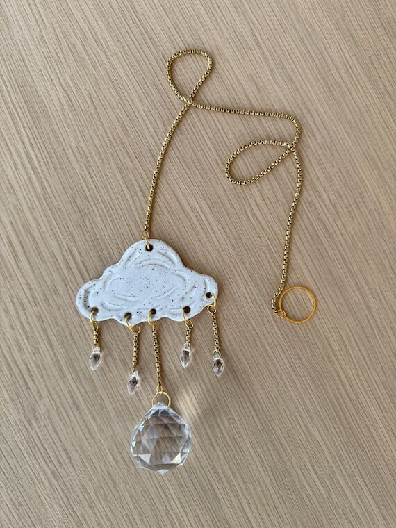 Light Catcher with Prism, Ceramic Rain Cloud ...