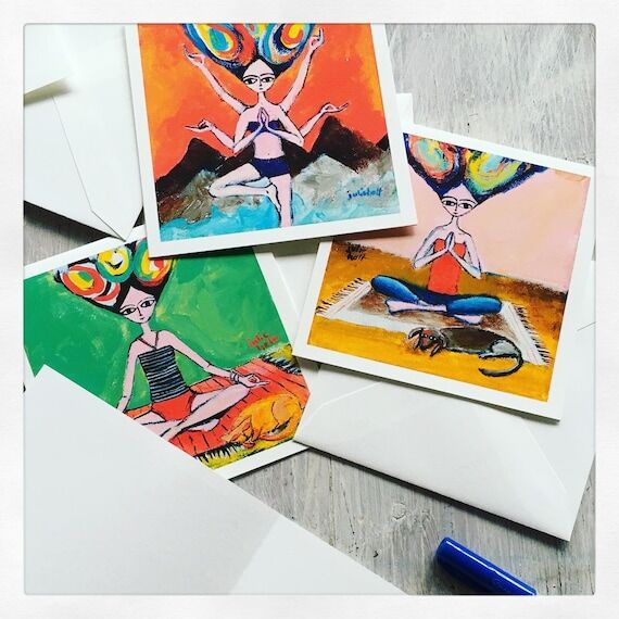 Individual Yoga Girl Greeting Card with envel...