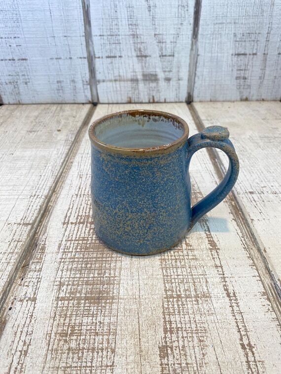 Blue Handmade Pottery Mug, Coffee Cup, Hot Ch...