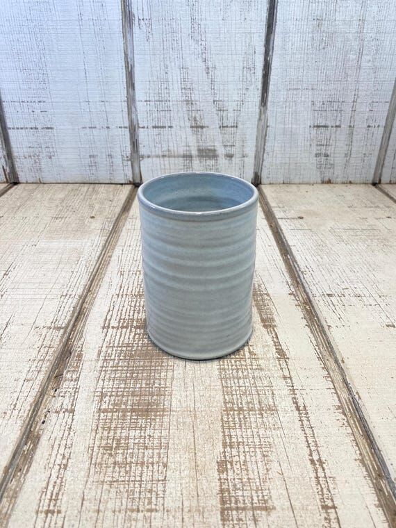 White Handmade Tumbler, Wheelthrown Ceramic C...