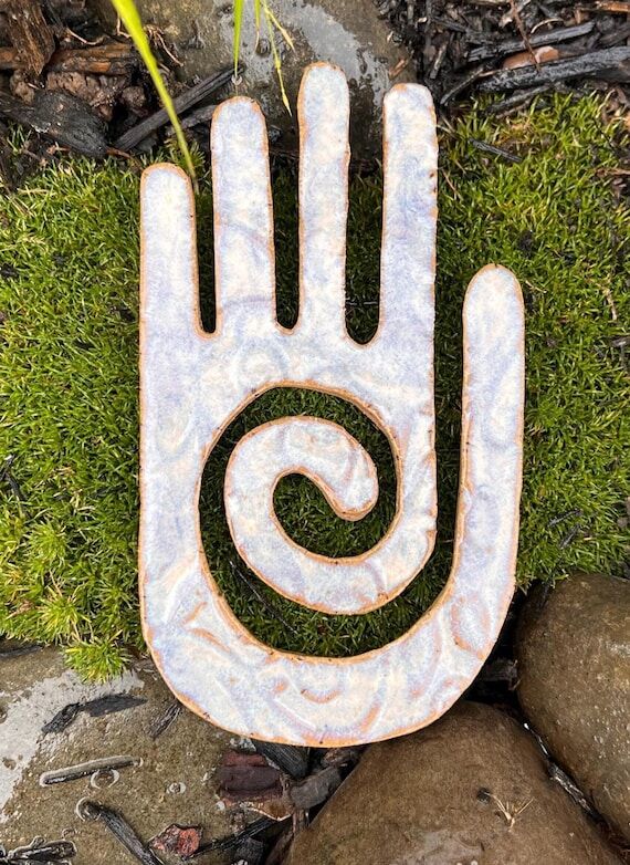 Pottery Handmade Ceramic Wall Sculpture Cream...