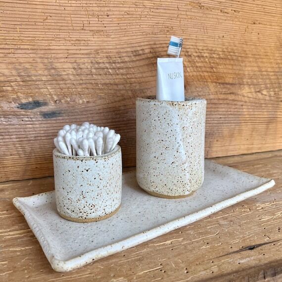 Handmade Ceramic Bathroom 3-Piece Vanity Set:...