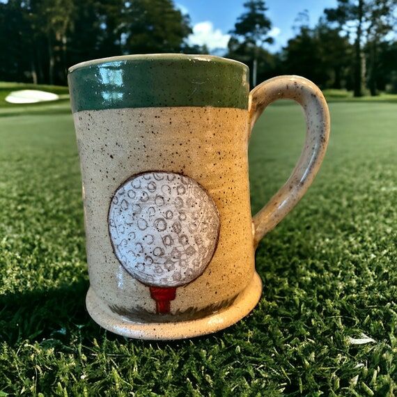Handmade Golf Mug with Golf Ball: 3D Pottery ...