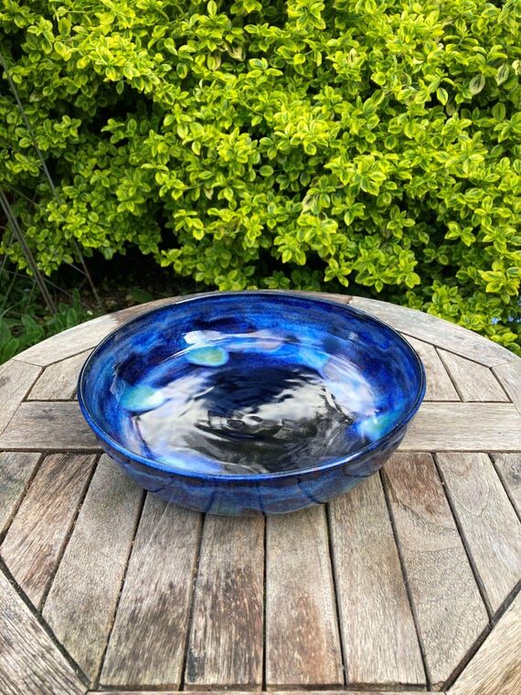 Large ceramic bowl, Cobalt blue, handmade pot...