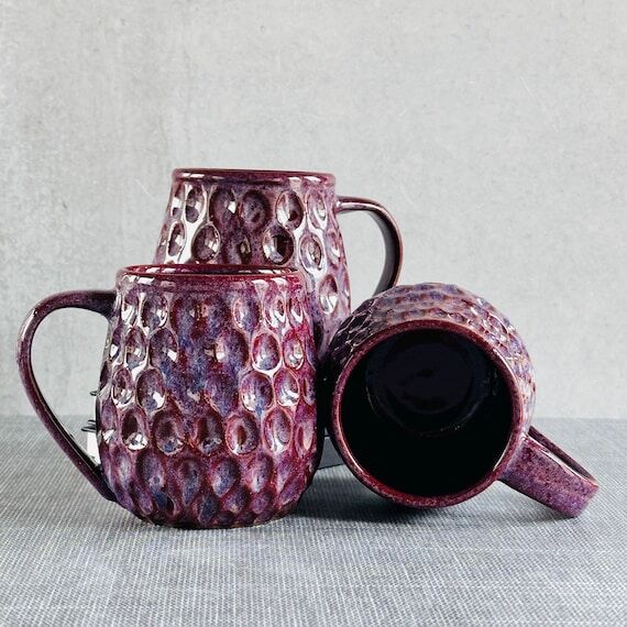 Handmade Pottery Coffee Mug | Carved Stonewar...