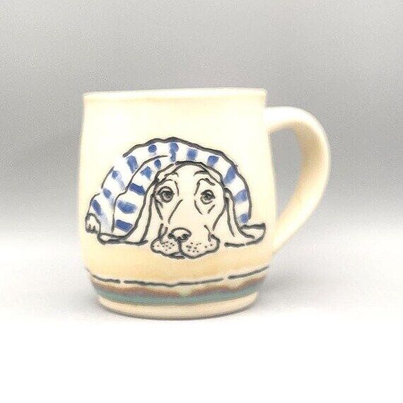 14 ounce handmade, handpainted ceramic mug; s...
