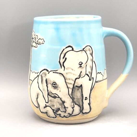 Large capacity handmade, handpainted ceramic ...