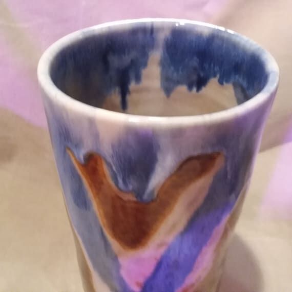 Ceramic Vase Handmade, Vase Pottery, Blue, Po...