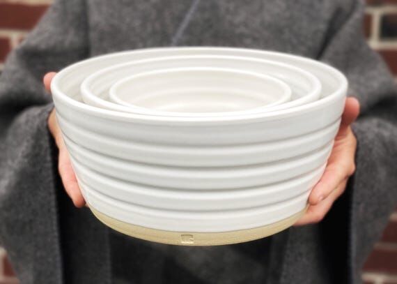 Nesting Serving Bowl Set - Handmade Farmhouse...