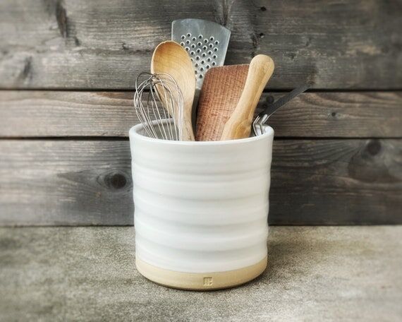 Kitchen Utensil Crock (Large) - Handmade Farm...