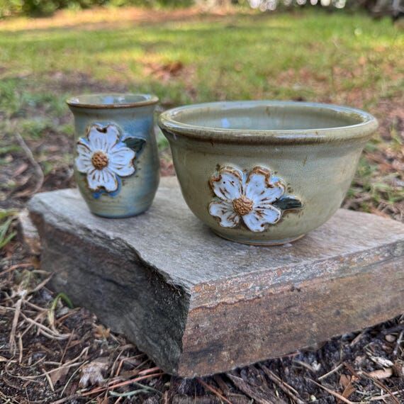 Handmade Dogwood Pottery Baby Set, North Caro...