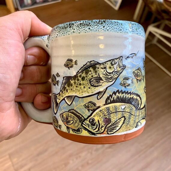 Muskie, Bluegill, Walleye Underwater Art Mug ...
