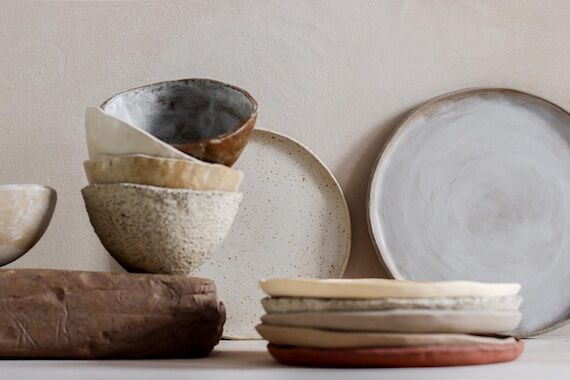 Handmade Stoneware Dinnerware Set: Rustic Mat...