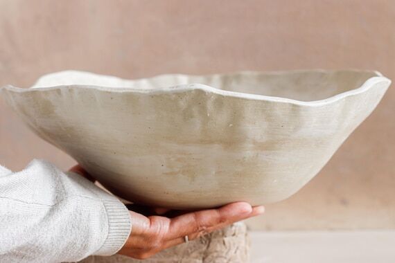 Large Stoneware Serving Bowl , Handmade Ceram...