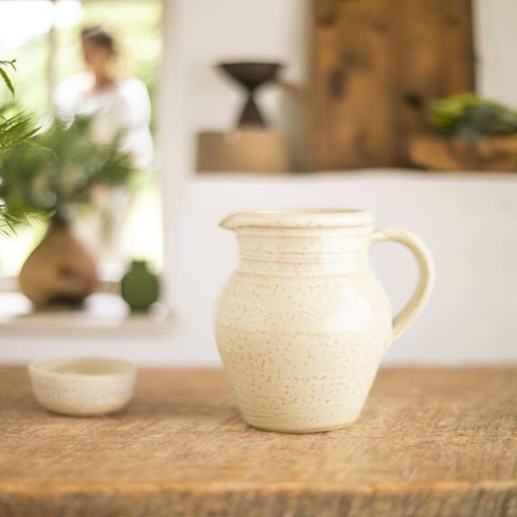 Stoneware jug, ideal for milk or cream and sa...