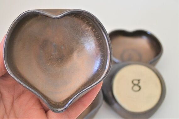 IN STOCK, Handmade Heart Dish, Small Bronze P...