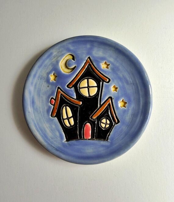 Halloween House Trinket Dish, Cute Ring Dish,...