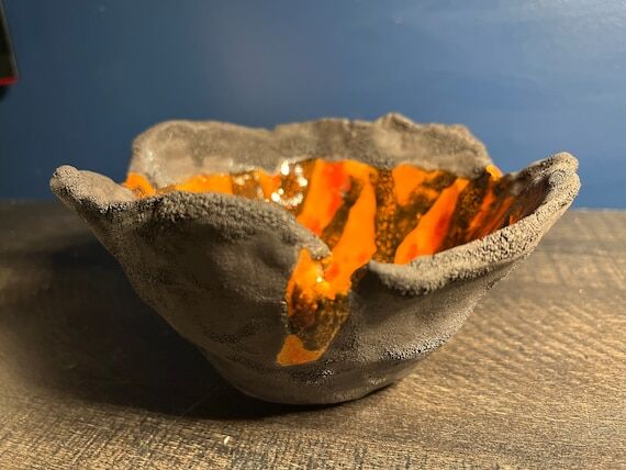 Handmade Volcano Art Bowl: Mauna Loa Ceramic ...