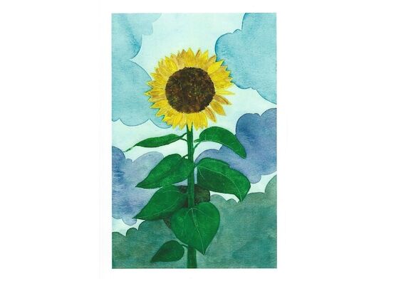 watercolor sunflower PRINT "Sunflower Ga...