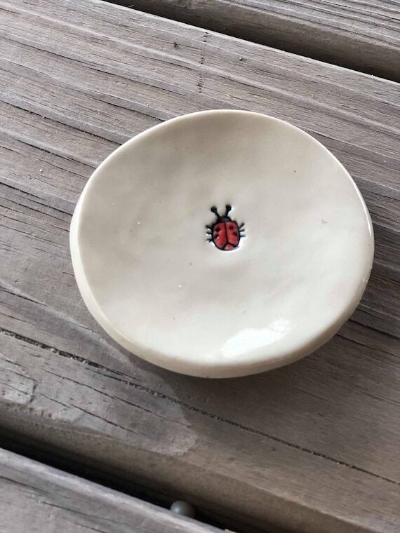 Ceramic ladybug trinket dish...