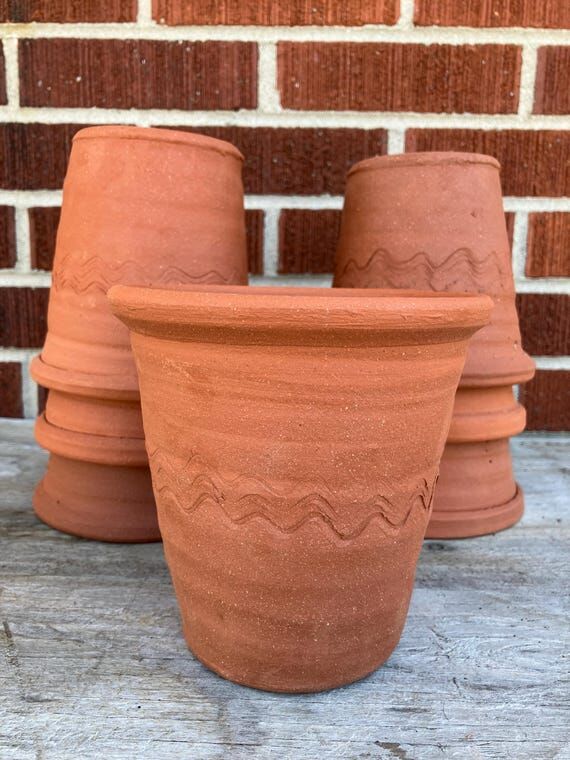 Handmade WV clay 2# flower pot planter terra ...