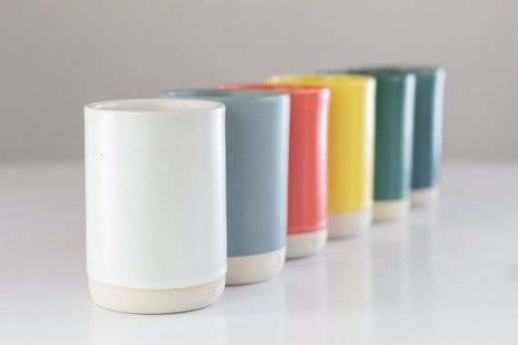 12 oz modern tumbler/ satin handmade ceramic ...