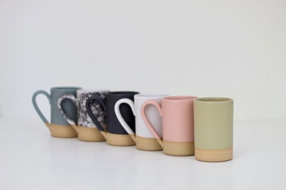 mid-sized modern coffee mug/ 12 ounce ceramic...