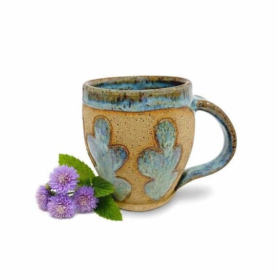 Large Blue Ceramic Coffee Mug | Wheel Thrown ...