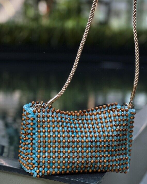 Handmade Boho Beaded Bag, Summer Shoulder Pur...
