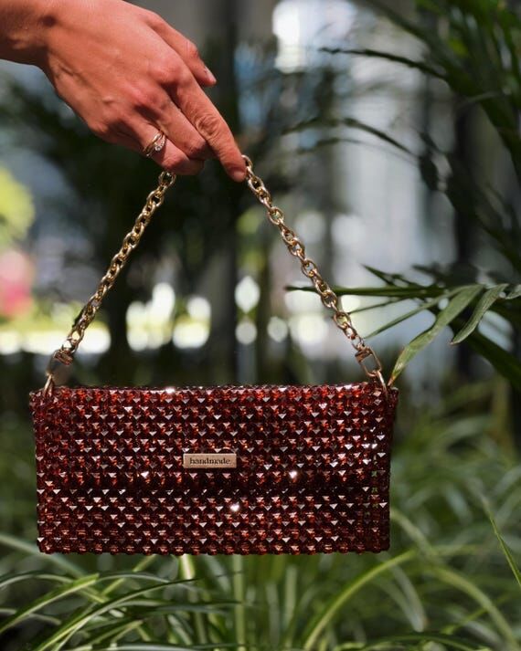 Handmade Crystal Evening Purse, Luxury Cockta...