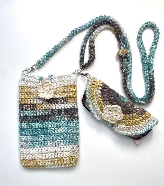Crochet Crossbody Phone Bag Set – Fully Lin...