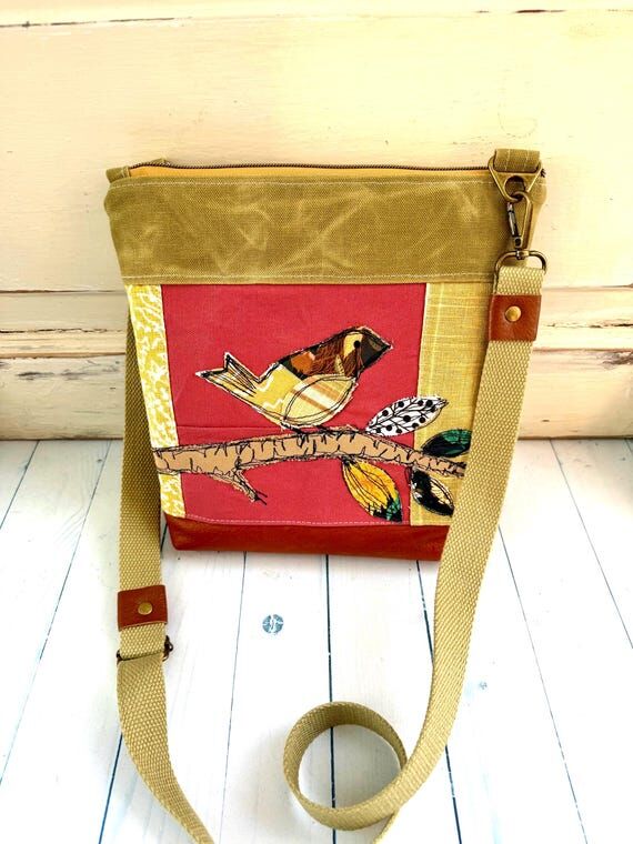 Small crossbody, bird themed crossbody bag...
