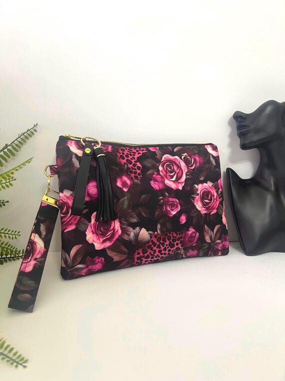 Pink Floral Leopard Print Bag | Handmade Wri...
