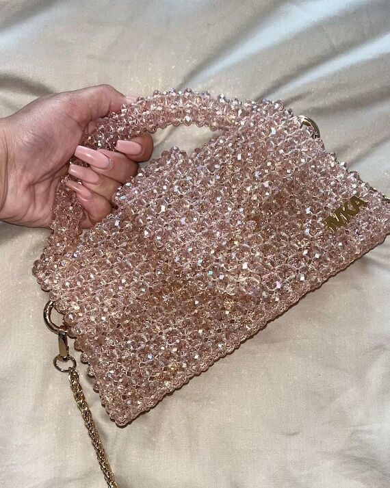 Handmade Crystal Beaded Bag | Personalized Ev...