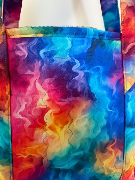 Fiery Summer Sunset Tote Bag: Zipper Closure,...