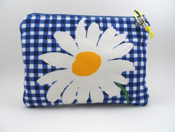 Daisy Zipper Pouch Clutch Bag Cosmetics Bag A...