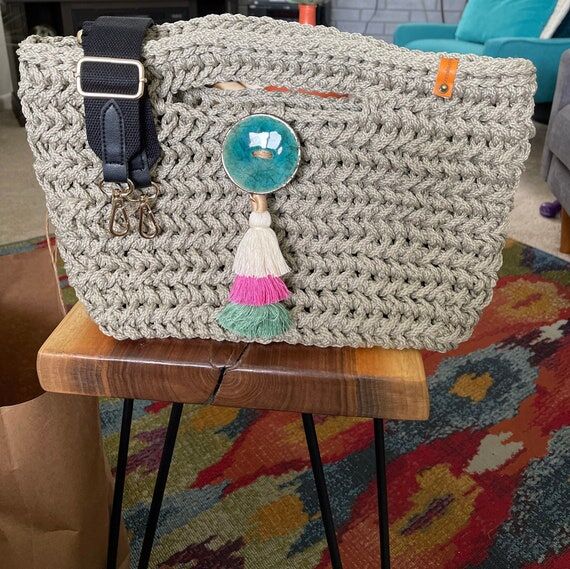 Herringbone crochet stitch bag...