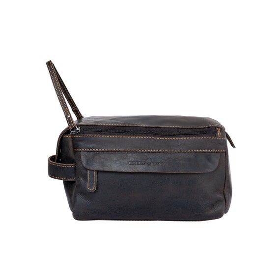 Leather Travel Wash Bag Darwin Brown...