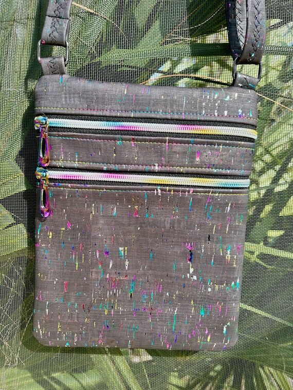 Black Rainbow CORK Zip and Go Crossbody Pouch...