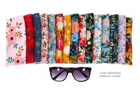 Floral Glasses Case: Soft Fabric Sunglasses P...