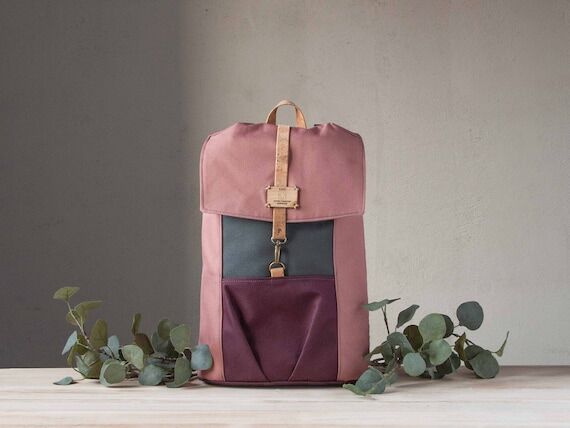 Cute Dusty Pink Canvas Backpack - Stylish and...
