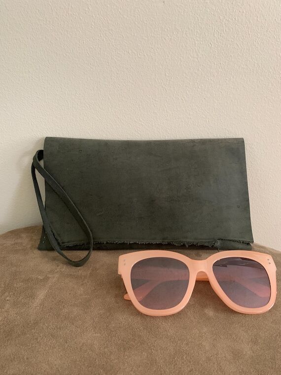Smokey Teal Leather Wristlet #1971...