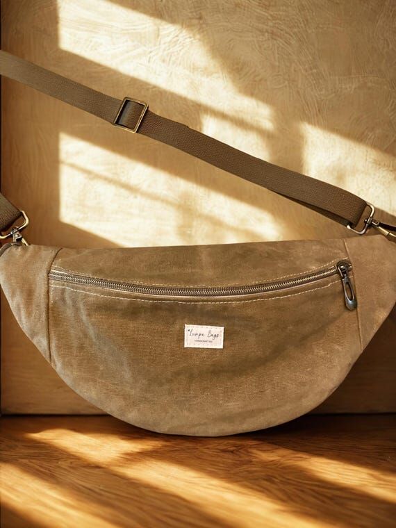 Handmade Waxed Cotton Canvas Banana and Cross...
