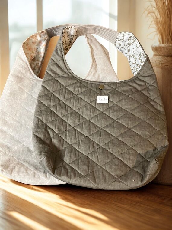 Handmade Quilted Hobo Bag | Soft Everyday Car...