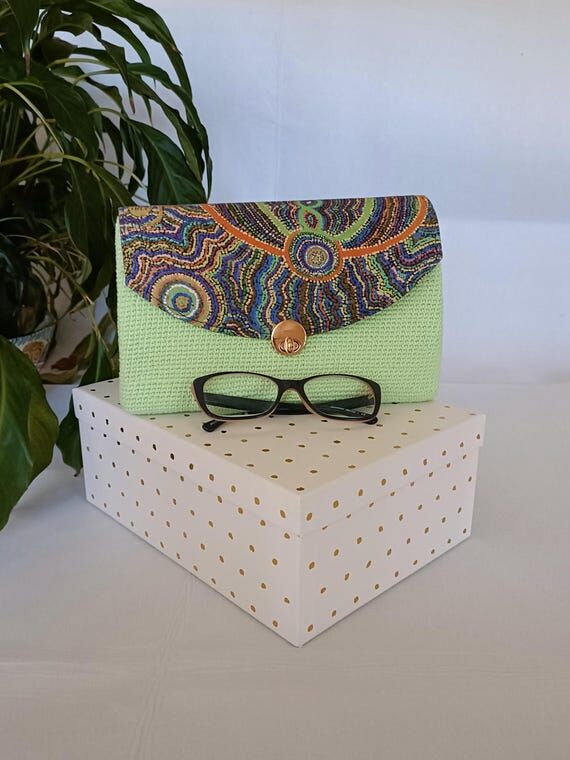 Colorful Crochet Bag with Australian Art Insp...