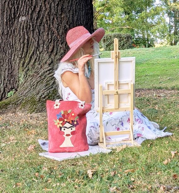 Handmade Mexican Flower Art and Woman Portrai...